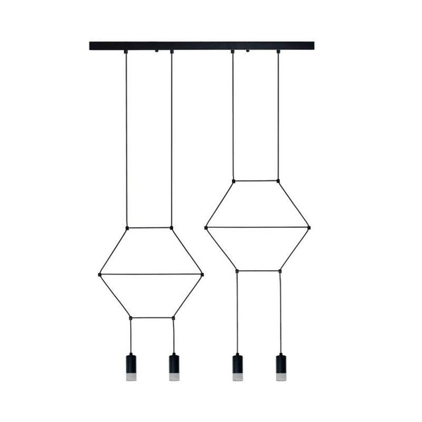 Wisząca lampa na listwie Linea XT068-4P Step nad wyspę czarna