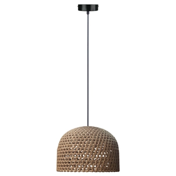 Wisząca lampa kopuła Kanso LP-2025/1P 40 cm nad wyspę drewniana brązowa