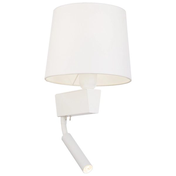 Klasyczna LAMPA ścienna CHILLIN 8216 Nowodvorski abażurowa OPRAWA kinkiet z peszlem do czytania biały