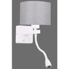 Lampa ścienna POLO 21-75383 abażurowa LED 2W 3200K do czytania biała szara