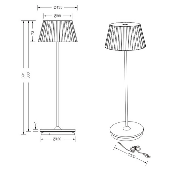 Lampa tarasowa na stół Suarez R57706131 LED 2W 3000K IP44 biała