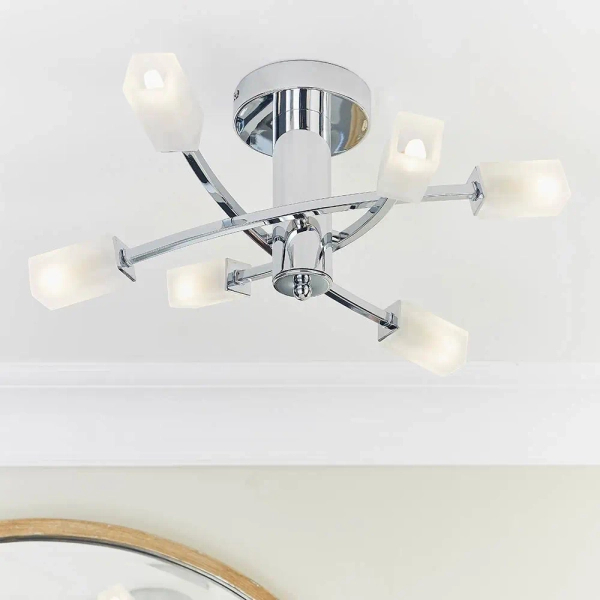 Metalowa lampa sufitowa Havana 146-6CH chrom przezroczysty