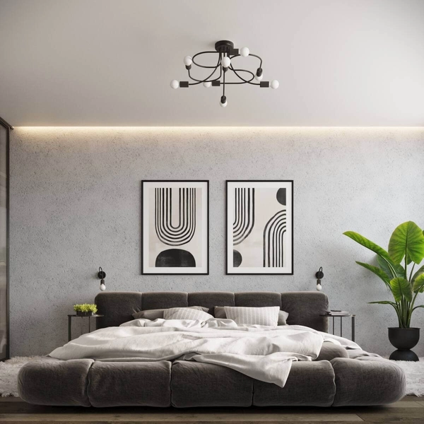 Metalowa lampa sufitowa Levar SL.1457 Sollux do jadalni czarny