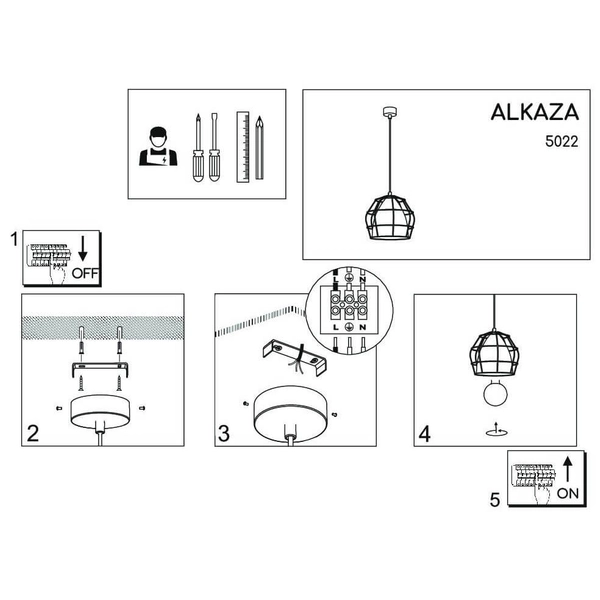 Zwisająca lampa Alkaba 5022 cage z regulacją punktowa patyna czarny