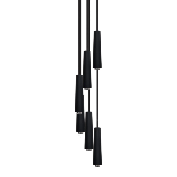 Kaskadowa lampa wisząca Sura 5122 Shilo do salonu tuby czarne