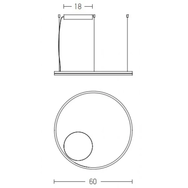 Wisząca lampa ring 20260 LED 43W 3000K do salonu czarny