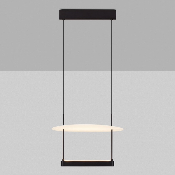 Lampa wisząca na belce TIRAQUE LE44628 LED 29W 3000K dysk czarna biała