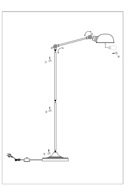 Metalowa lampa podłogowa Portland 108586 Markslojd z regulacją czarna