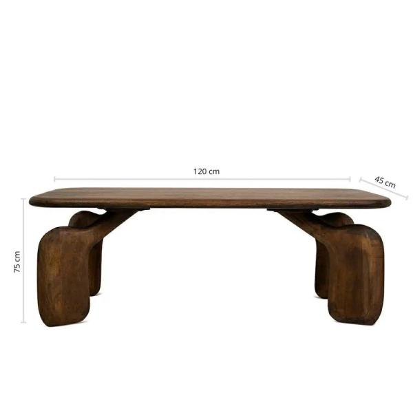 Prostokątny stolik kawowy ORIZON MM001501100344 brązowy drewniany 120x60cm