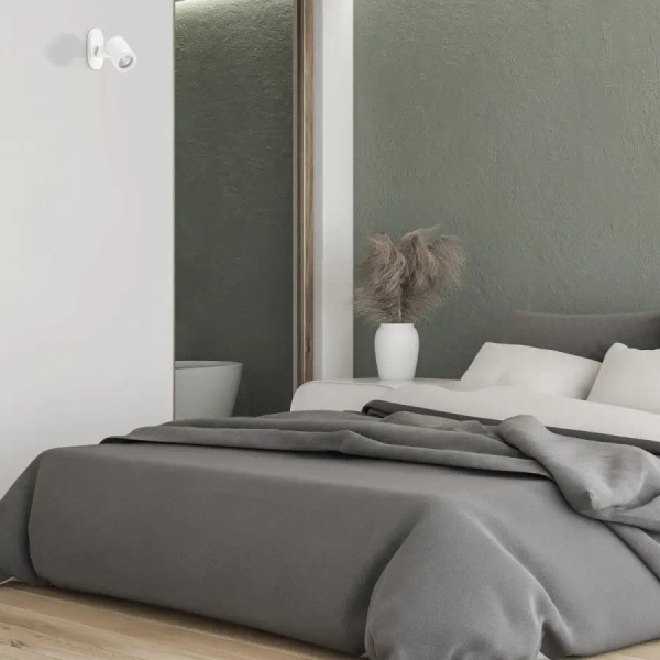 Hotelowa lampa ścienna 180105 regulowana do sypialni biały