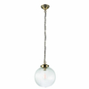 Kulista lampa wisząca Brydon 71123 Endon łańcuch szkło przezroczysty mosiądz