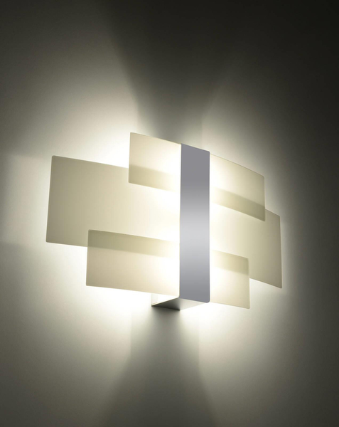 LAMPA ścienna SL.0350 szklana OPRAWA kinkiet chrom biały