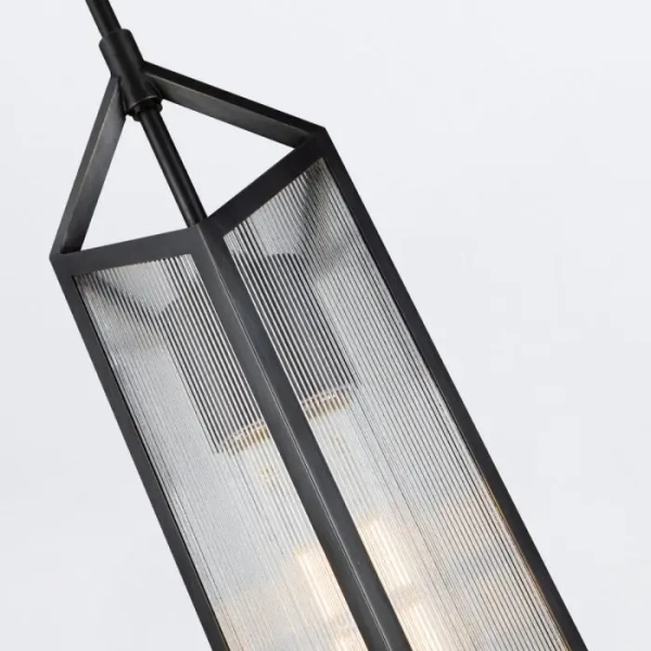 Szklana wisząca lampa Cairo QN-CAIRO-1P-UBZ-CR nad stół czarny