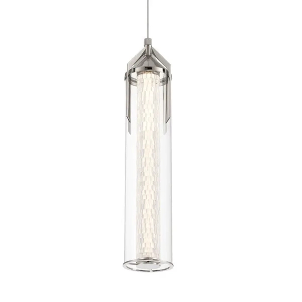 Wisząca lampa Espada QN-ESPADA-1P-PC LED 18W 3000K szklana tuba srebrny