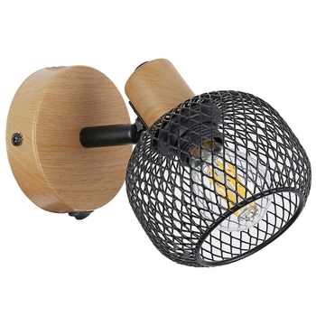 Loftowy kinkiet do sypialni Grendel 3127 ażurowa lampa ścienna czarna