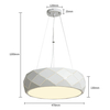 LAMPA wisząca REUS LP-8069/1P WH Light Prestige geometryczna OPRAWA okrągła zwis metalowy biały