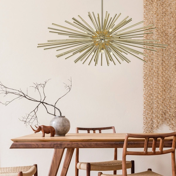 Wisząca lampa nad stół URCHIN P0491-09E-F7DY rurki gwiazda złoty