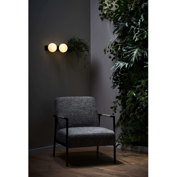 Półka LAMPA dekoracyjna BOTANICA 20853202 Kaspa ścienna OPRAWA metalowy KINKIET kule balls czarne