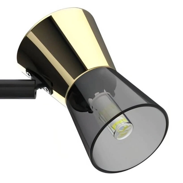 Nowoczesna lampa sufitowa Cento szklany spot czarny złoty