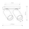 Lampa natynkowa 2-płomienna Mono 7810 biały downlight metalowy