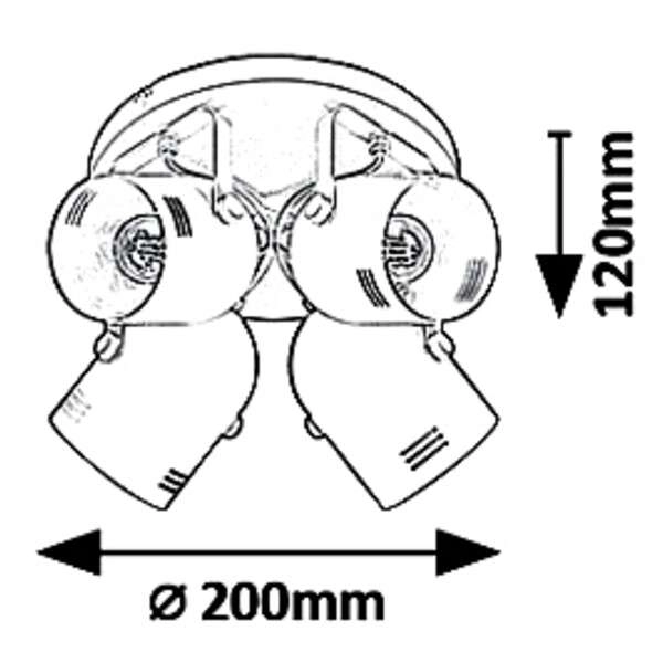 Sufitowa LAMPA plafon MINUET 7014 Rabalux regulowana OPRAWA pastelowe reflektorki kolorowa