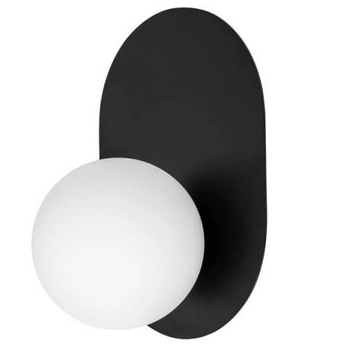 Ścienna lampa na korytarz Hanea HA012000 kula ball szklana biała czarna