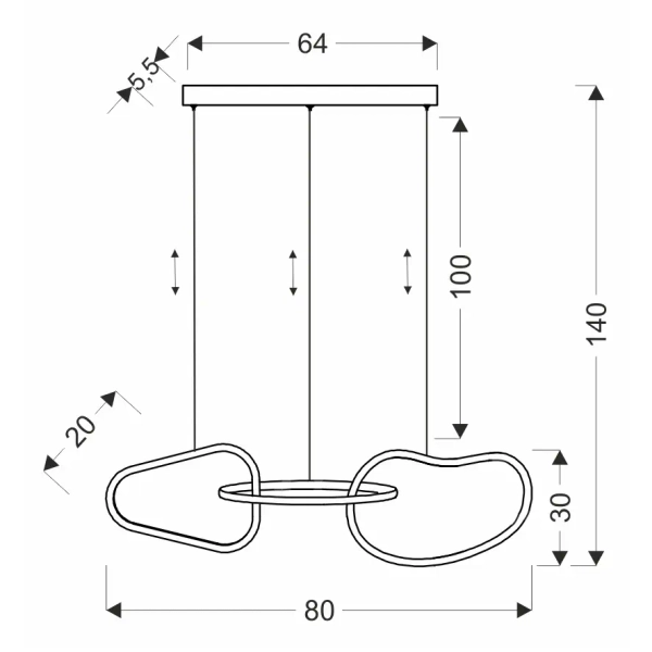Designerska lampa wisząca Anneli 33-35639 LED 30W 3000K pierścienie złote