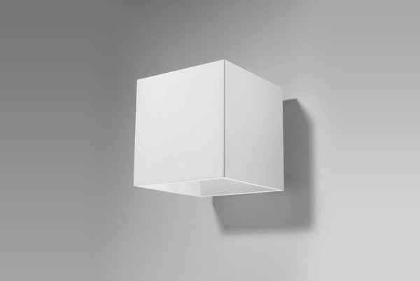 Kinkiet LAMPA ścienna SL.0059 metalowa OPRAWA przyścienna kostka cube biała OUTLET
