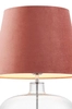 Klasyczna LAMPA stołowa SAWA VELVET 41012116 Kaspa abażurowa LAMPKA nocna do sypialni przezroczysta różowa