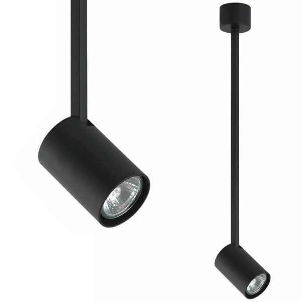 LAMPA sufitowa Tuka Nero L Orlicki Design regulowana OPRAWA metalowa downlight tuba czarna