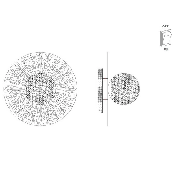 Kinkiet ścienny do salonu SUN ST-FB230946-D40 okrągły biały złoty