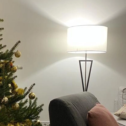 LAMPA podłogowa SANDGLASS FSG-W-E27 Abigali abażurowa OPRAWA stojąca biała