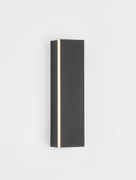 Prostokątna lampa ścienna Cerro do pokoju LED 12W czarna