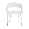 Owalne krzesło Gia S4534 WHITE BOUCLÉ Richmond Interiors złote białe