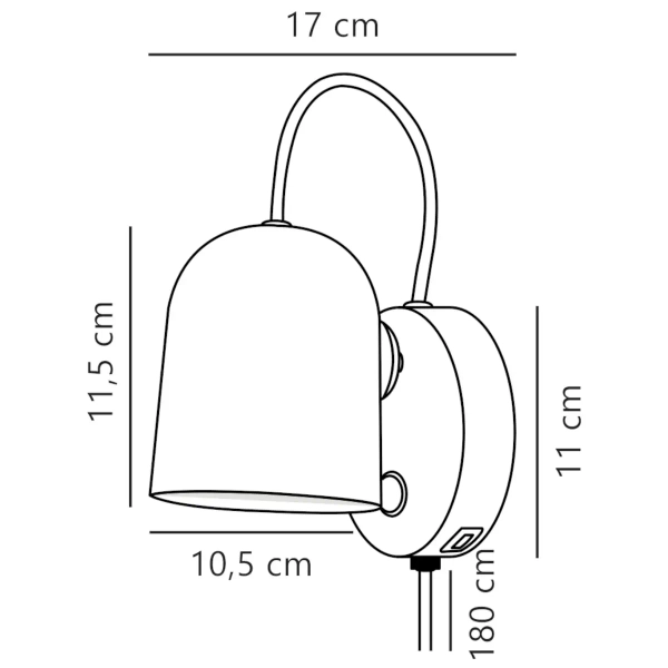 Pojedyncza lampa ścienna Angle 2120601001 DFTP obracana do salonu biała