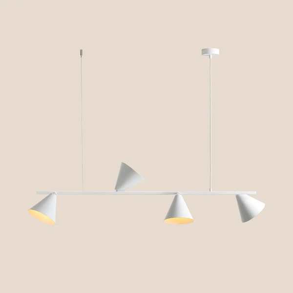 Wisząca lampa stożkowa FORM 1108L metalowa do salonu biała