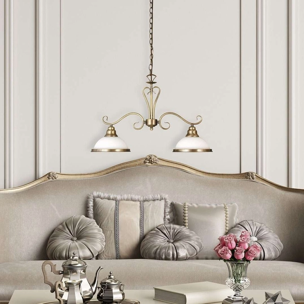 Wisząca LAMPA antyczna ELISETT 2757 Rabalux dekoracyjna OPRAWA metalowy ZWIS na łańcuchu brąz biały