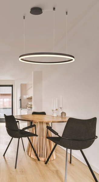 Lampa wisząca ledowa Halo AZ5347 90W 3000-6000K koło ring czarna
