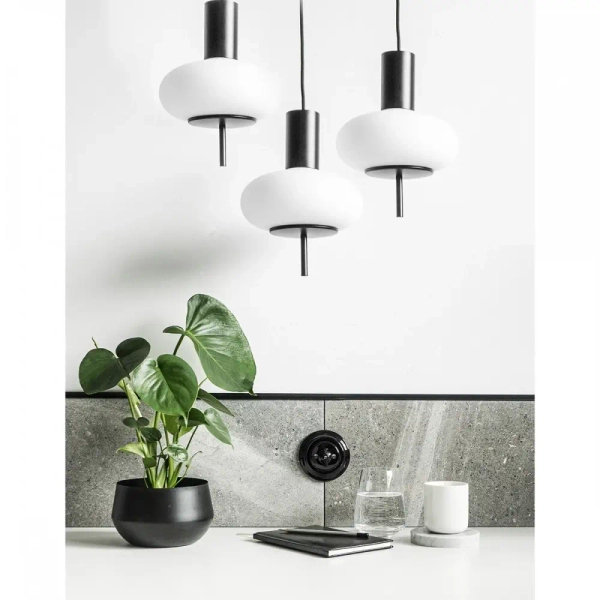 Potrójna wisząca lampa Torni TOP322P3 kule regulowany czarny biały