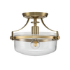 Rustykalna lampa sufitowa Penn Station QZ-PENN-STATION-F-BB Quoizel przezroczysta mosiądz