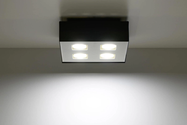 Downlight LAMPA sufitowa SL.0073 kwadratowa OPRAWA oczka PLAFON metalowa czarna