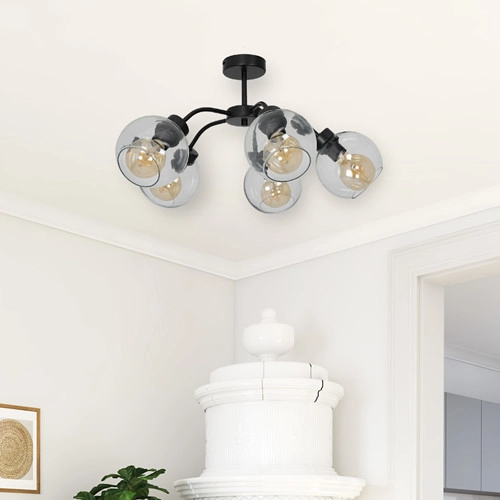 LAMPA sufitowa SOFIA MLP6596 Milagro skandynawska OPRAWA szklane kule czarne przezroczyste
