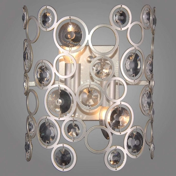 Kinkiet LAMPA ścienna NARDO WL-33064-2-CH.S Italux glamour OPRAWA metalowa z kryształkami crystal srebrna szampańska