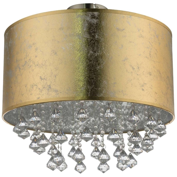 Plafon LAMPA sufitowa AMY 15187D3 Globo okrągła OPRAWA abażurowa z kryształkami glamour crystal złota przezroczysta