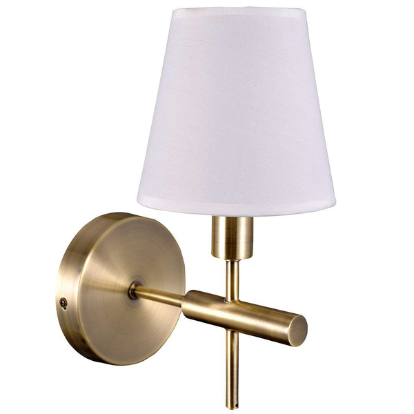 Kinkiet LAMPA ścienna BALTER MB38482-1 Italux abażurowa OPRAWA klasyczna biała złota