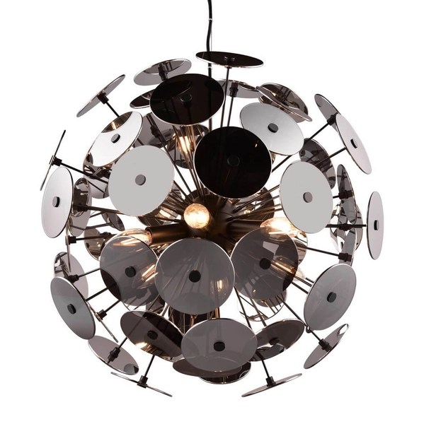 Wisząca lampa Discalgo 309900657 Trio dekoracyjna srebrna czarna