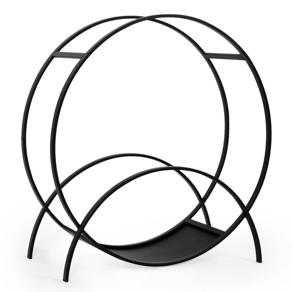 Okrągły stojak na drewno Kaja Home KS-20 STOJAK WOOD RING L metalowy czarny