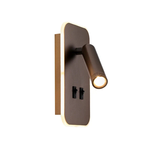 Ruchoma ścienna lampa Doria WL-83957-1-CF LED 8W 3000K do sypialni kawowy