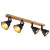 Industrialna LAMPA sufitowa GUNTHER 15466S-4 Globo plafon drewno czarny