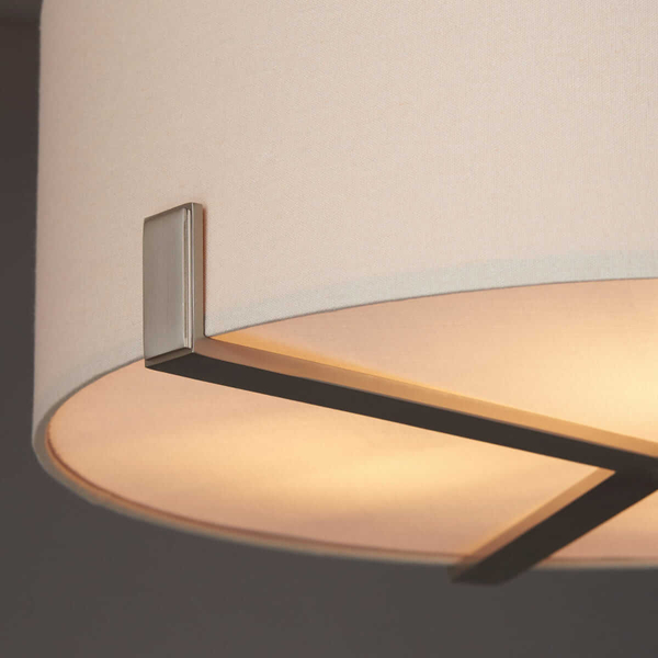 Lampa wisząca z abażurem Hayfield 95834 Endon satyna nikiel szara